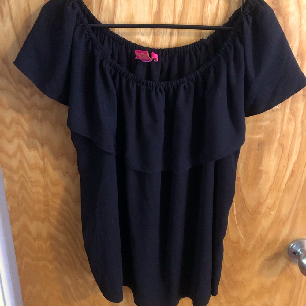 Black off the shoulder top